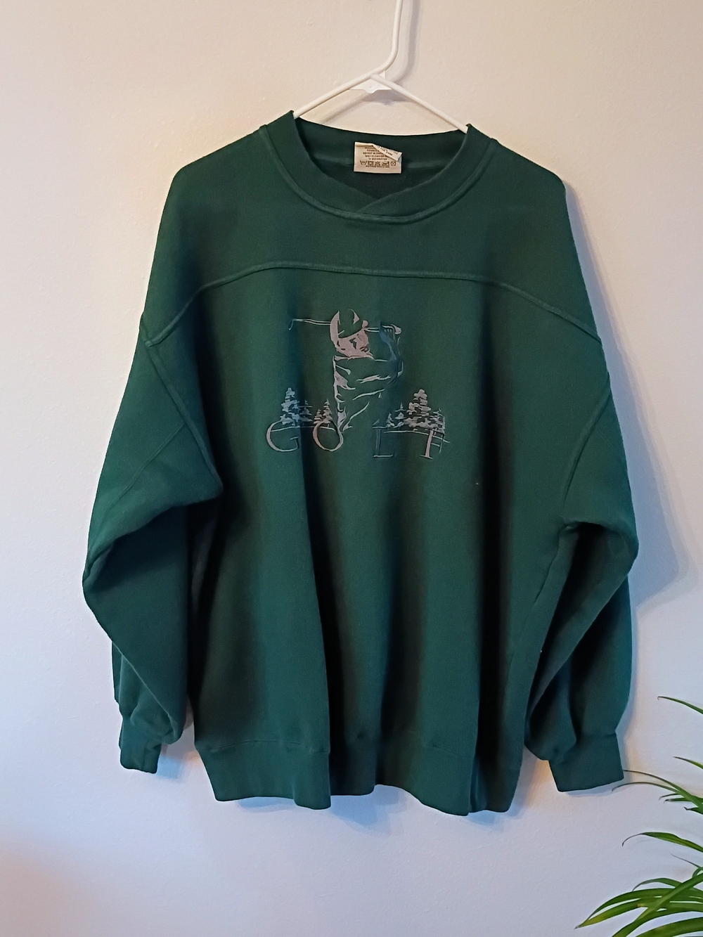 Vintage Lee Sport Golf Sweatshirt XL Forest Green Embroidered Golfer Golfcore